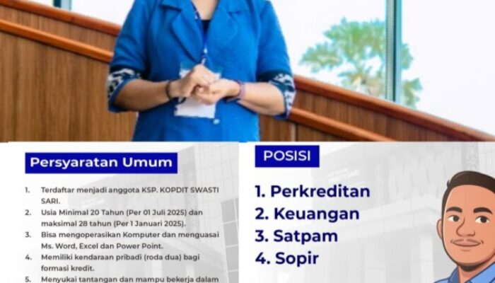 Di Tengah PHK Melanda Tanah Air, Kopdit Swasti Sari Buka Lowongan Kerja, Ini Syarat dan Formasinya