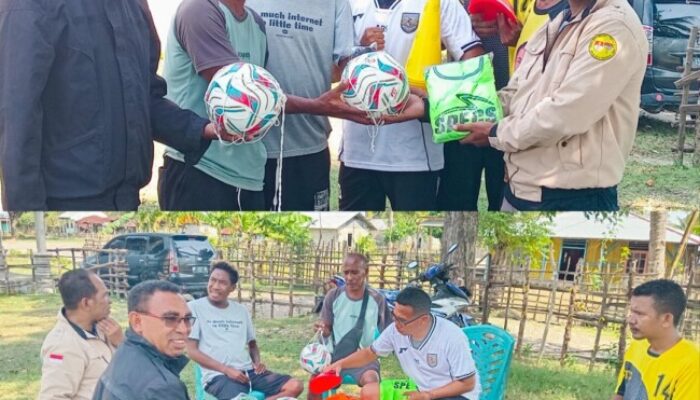 Alfridus Bria Bantu Peralatan Latihan untuk Klub SSB Porfita Umatoos di Malaka, Peduli Terhadap Pembinaan Generasi Muda