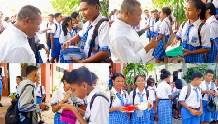 Menanti MBG, SMPK Adisucipto Kupang Sudah Lebih Dulu Biasakan Anak Makan Sehat Bersama