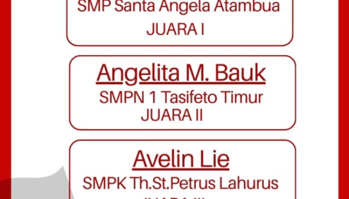 Ini Nama Empat Pelajar Peraih Juara Sayembara Menulis Tingkat SMP dan Paket B se-Kabupaten Belu