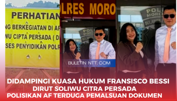 Fransisco Bessi Dampingi Dirut PT Soliwu Citra Persada Laporkan Dugaan Pemalsuan Surat ke Polres Morowali