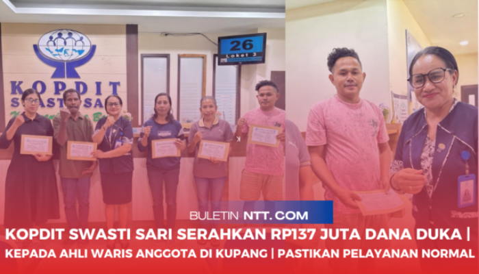 Kopdit Swasti Sari Serahkan Rp137 Juta Dana Duka kepada Ahli Waris Anggota di Kupang