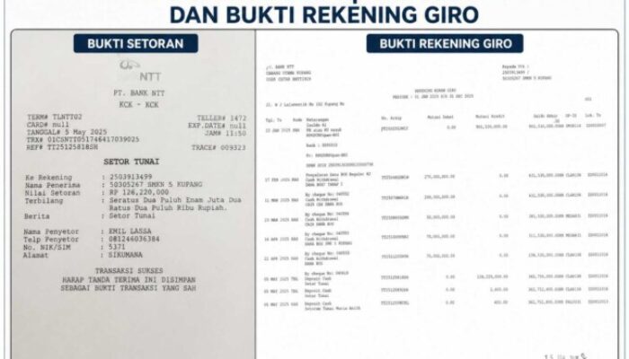 Aliran Rp 126,22 Juta Terbuka, Tuduhan Penggelapan BOS di SMKN 5 Kupang Dipatahkan Data Bank