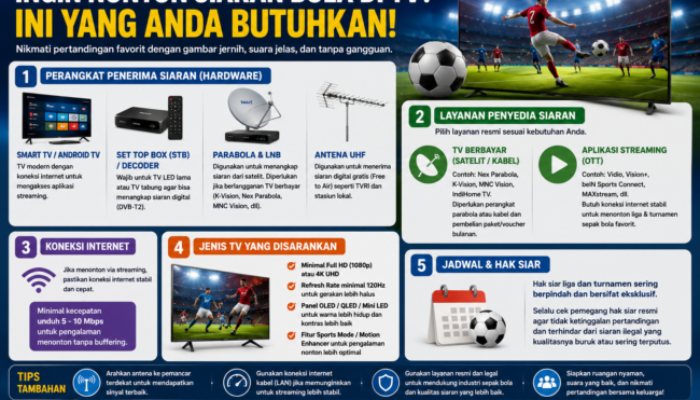 Ingin Nonton Siaran Bola di TV? Ini Perangkat dan TV yang Dibutuhkan