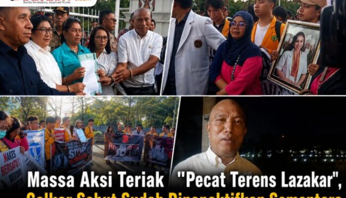 Massa Aksi Teriak “Pecat Terens Lazakar”, Golkar Sebut Sudah Dinonaktifkan Sementara
