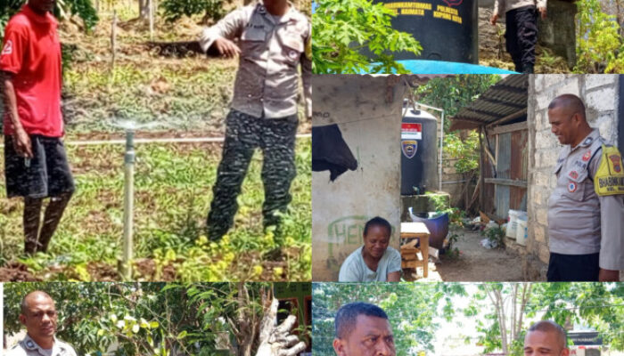 Sisihkan Penghasilan, Bhabinkamtibmas Naimata AIPTU Abner Manu Bantu  Dekatkan Air Bersih ke rumah Warga Hingga Petani Sayur